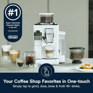 De’Longhi Rivelia Automatic Espresso Machine with Grinder & Milk Frother.